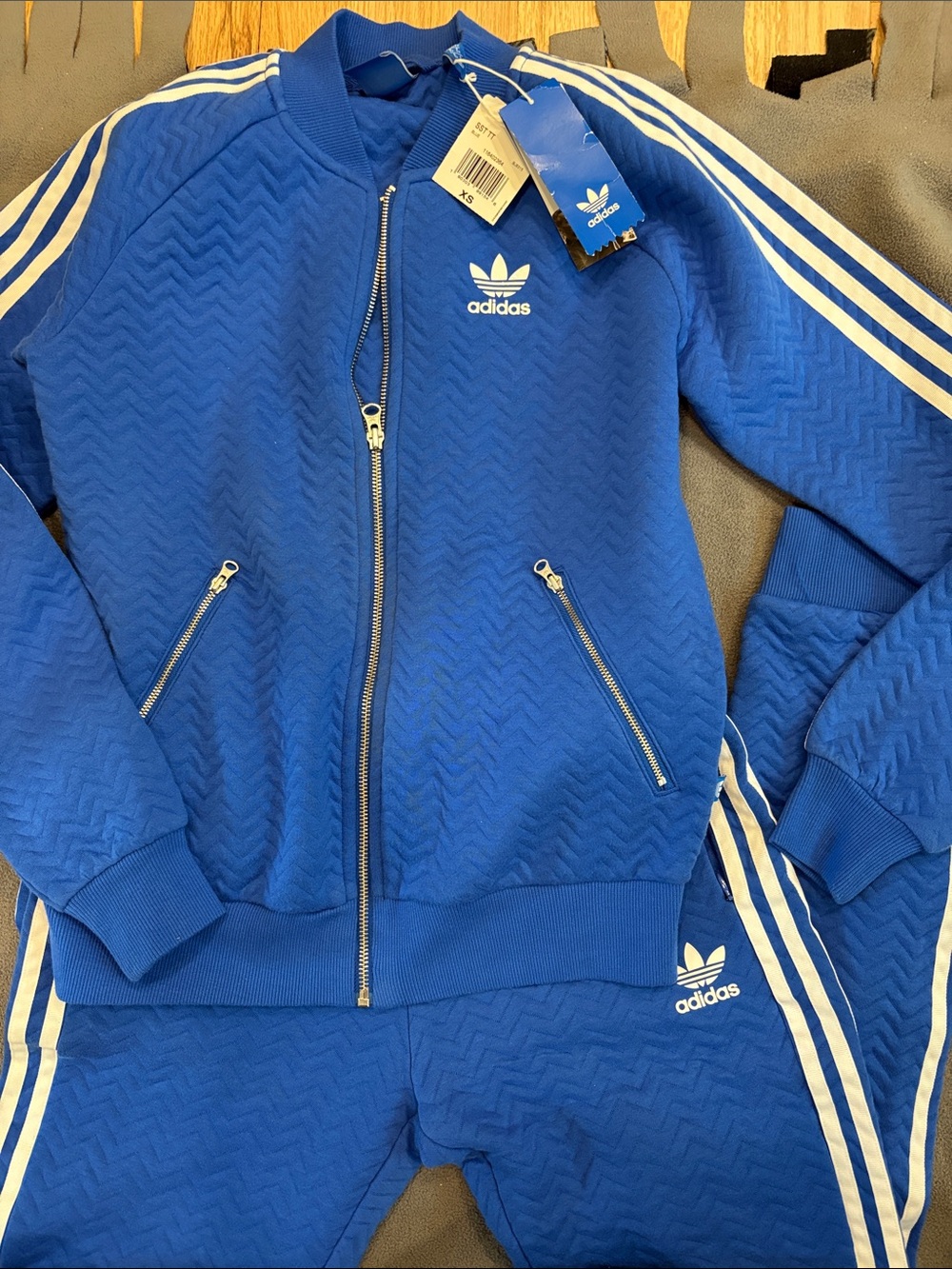 adidas Women’s Royal Blue Zip-Front Track Jacket & Pants Set